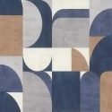 Rasch|Tapete geometrisch blau Retro-Look|Geometrisch