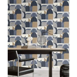 Grandeco|Tropische Cumarublätter gelb-mustard Tapete|Modern 2