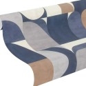 Rasch|Papel pintado geométrico azul aspecto retro|Geométrico