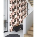 Rasch|Papel pintado geométrico rosa patrón retro|Geométrico