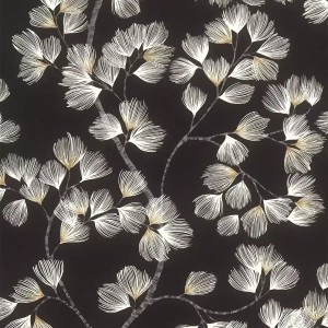 Casadeco|Scandinavian wildflower wallpaper in black and white|Scandinavian