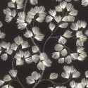 Rasch|Wallpaper Scandinavian pine branches black golden|Floral