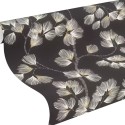 Rasch|Wallpaper Scandinavian pine branches black golden|Floral