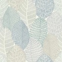 Rasch|Papel pintado escandinavo hojas azul y verde|Papel Pintado