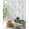 Rasch|Wallpaper Scandinavian blue green leaves|Wallpaper