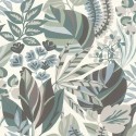 Rasch|Papier peint fleuri botanique minimaliste bleu vert|Papier Peint