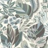 Rasch|Papier peint fleuri botanique minimaliste bleu vert|Papier Peint