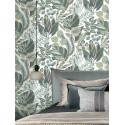 Rasch|Wallpaper minimalist blue-green botanical floral|Wallpaper