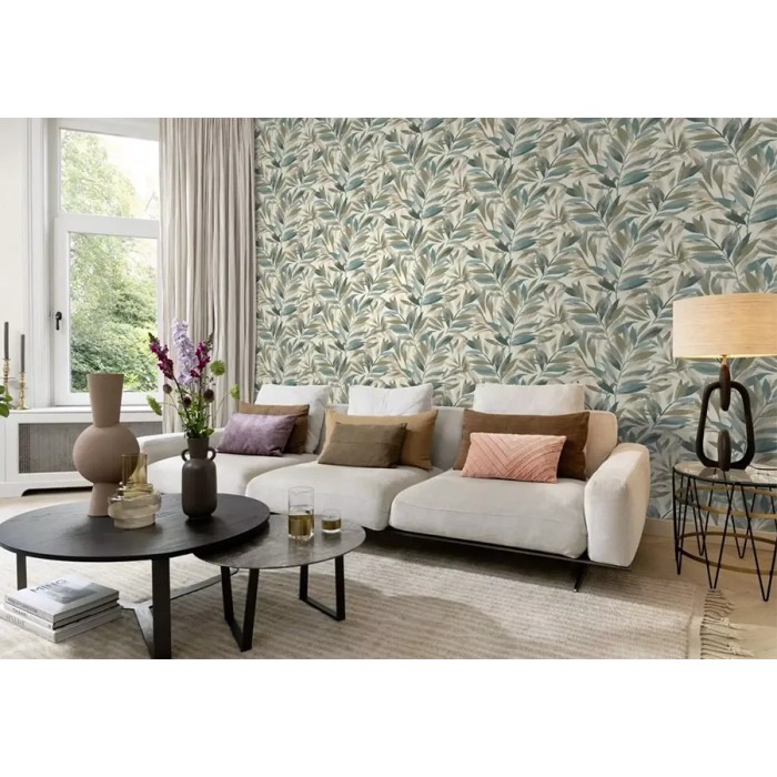 Rasch|Wallpaper green leaf print floral|Wallpaper