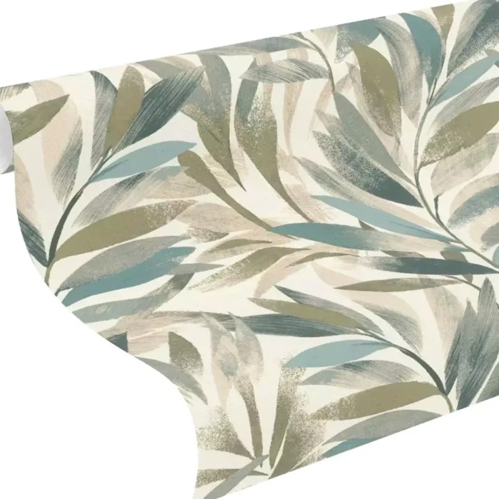 Rasch|Wallpaper green leaf print floral|Wallpaper