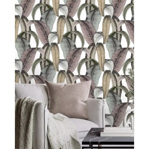 Caselio|Tropical floral wallpaper with green parakeets|Tropical 2
