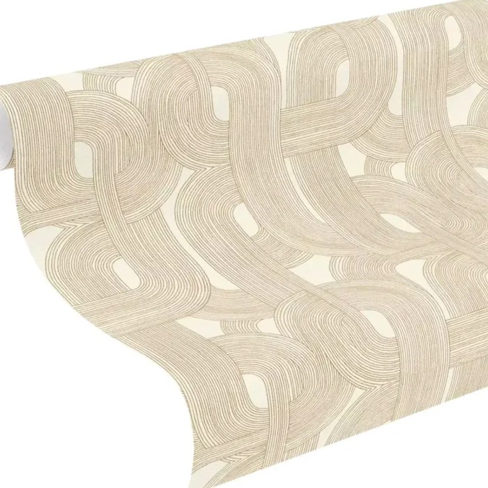 Rasch|Papel pintado moderno laberinto blanco dorado|Papel Pintado