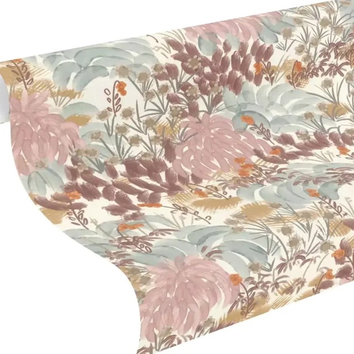 Rasch|Papel pintado floral boceto flores acuarela rosa|Papel Pintado