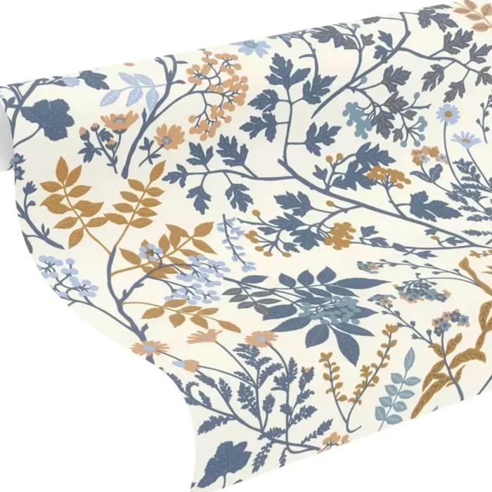 Rasch|Papier peint illustration fleurs sauvages bleu|Papier Peint