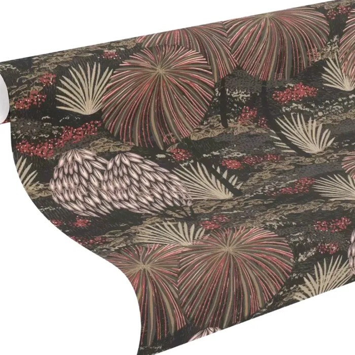 Papel pintado copas de árboles negro multicolor - Rasch Symphony 868616