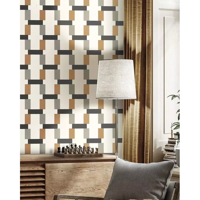 Papel pintado retro patrón vintage naranja - Rasch Symphony 868814