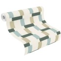 Papel pintado vintage patrón geométrico verde - Rasch Symphony 868821