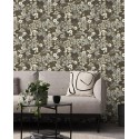 Rasch|Tapete romantisch schwarzgold Blumen|Romantisch