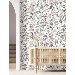 Rasch|Tapete romantisch weißsilber Blumen|Romantisch 2