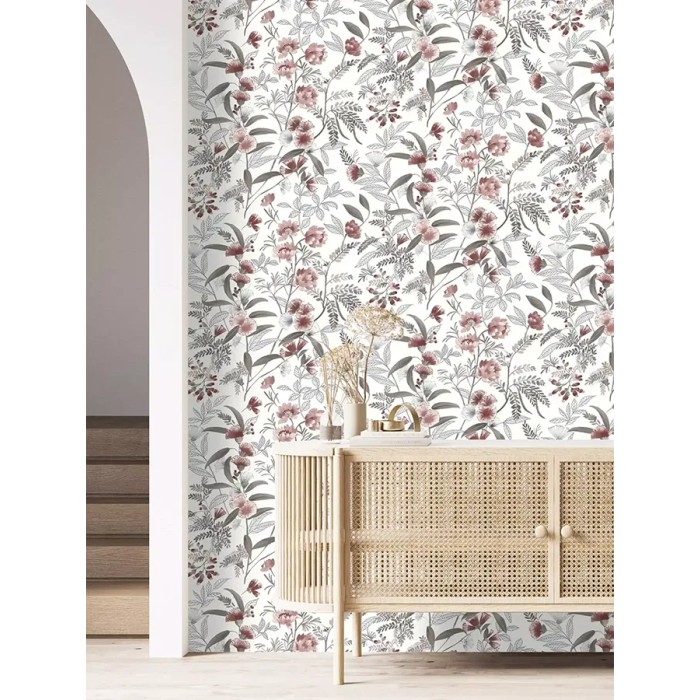 Rasch|Wallpaper Japanese flowers red|Oriental
