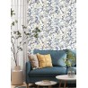Rasch|Tapete japanische Blumen blau|Orientalisch