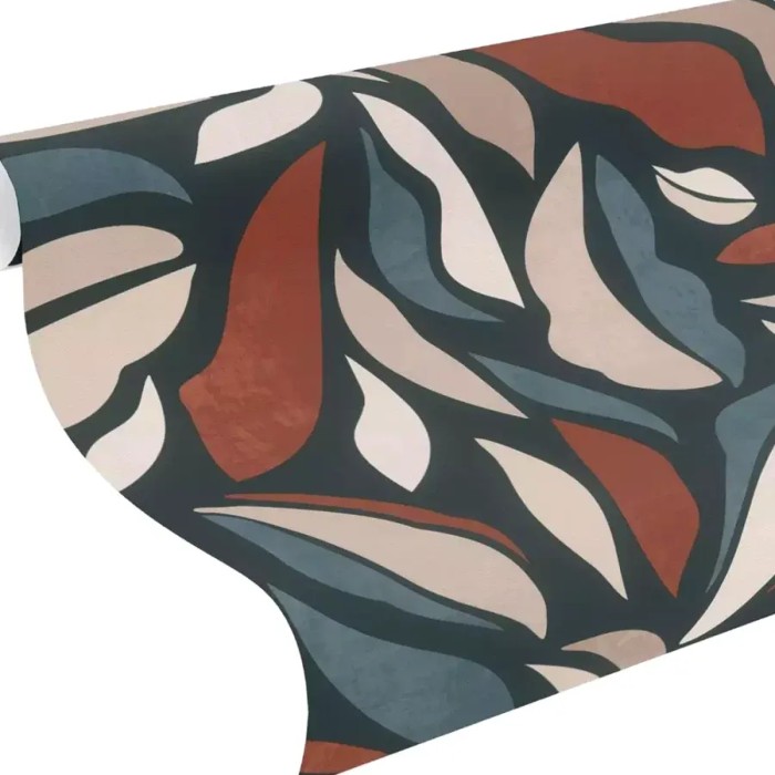 Papel pintado moderno hojas estilo retro multicolor - Rasch Symphony 869309