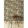 Rasch|Wallpaper retro-style gray yellow flowers|Wallpaper