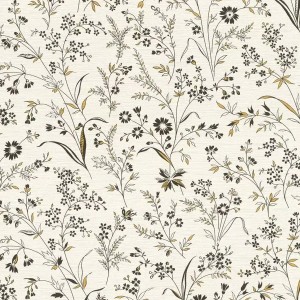 Casadeco|Japanese style wallpaper with white cherry blossoms and peonies|Scandinavian