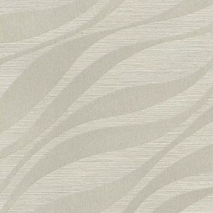 Casamance|Wallpaper linen brown with embroidered leaves|Wallpaper