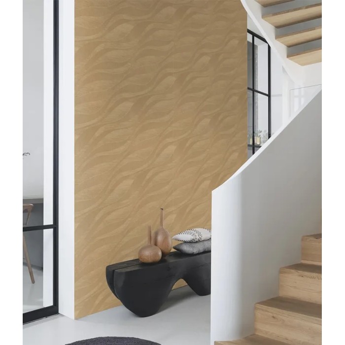Rasch|Papier peint moderne pour entrée doré|Papier Peint