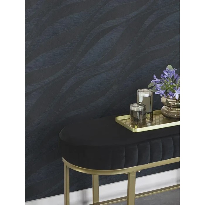 Papel pintado dormitorio moderno azul antracita - Rasch Sky Lounge 608076