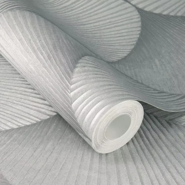 Rasch|Papier peint style japonais moderne gris argent|Oriental