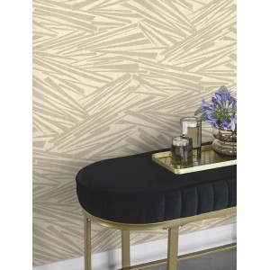 Papeldecor|Beige textured plaster wall effect wallpaper with shine|Wallpaper 2