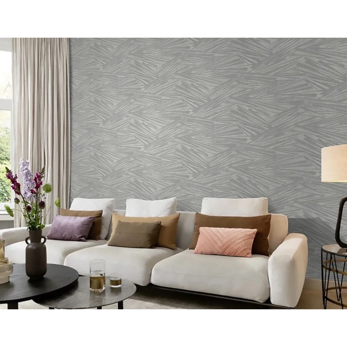 Rasch|Papel pintado salón moderno japonés plateado|Oriental