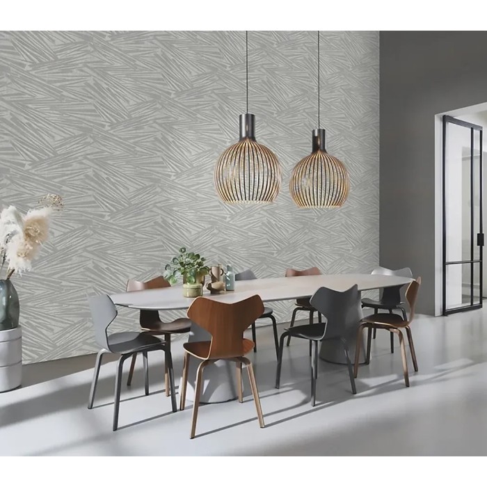 Rasch|Papel pintado salón moderno japonés plateado|Oriental