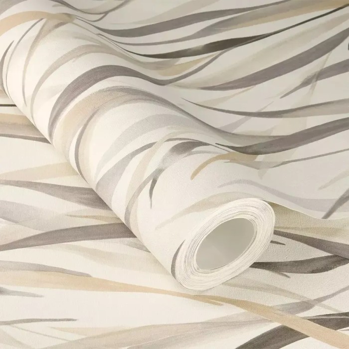 Papel pintado floral briznas acuarela beige gris - Rasch Paraiso 330205