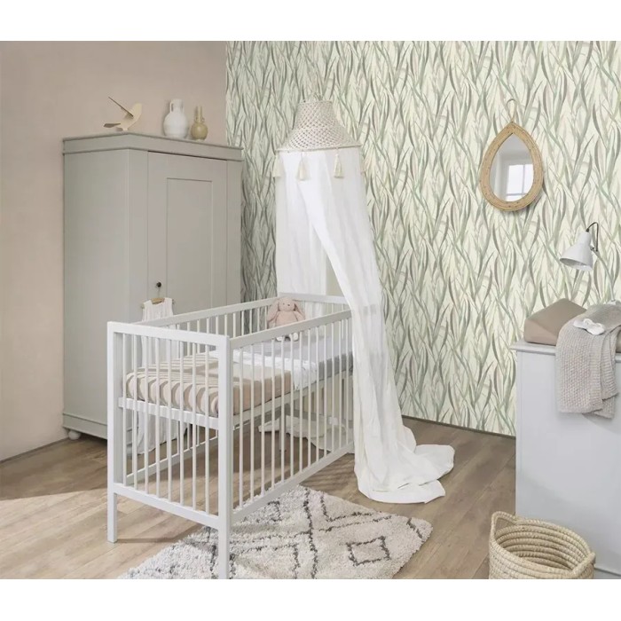 Rasch|Papier peint fleuri brins aquarelle vert|Papier Peint