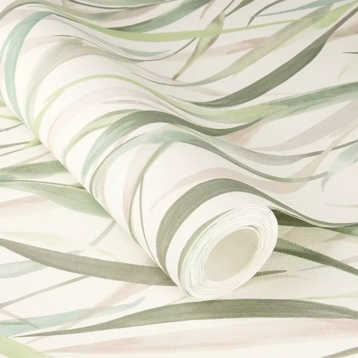 Rasch|Wallpaper floral watercolor green strands|Wallpaper