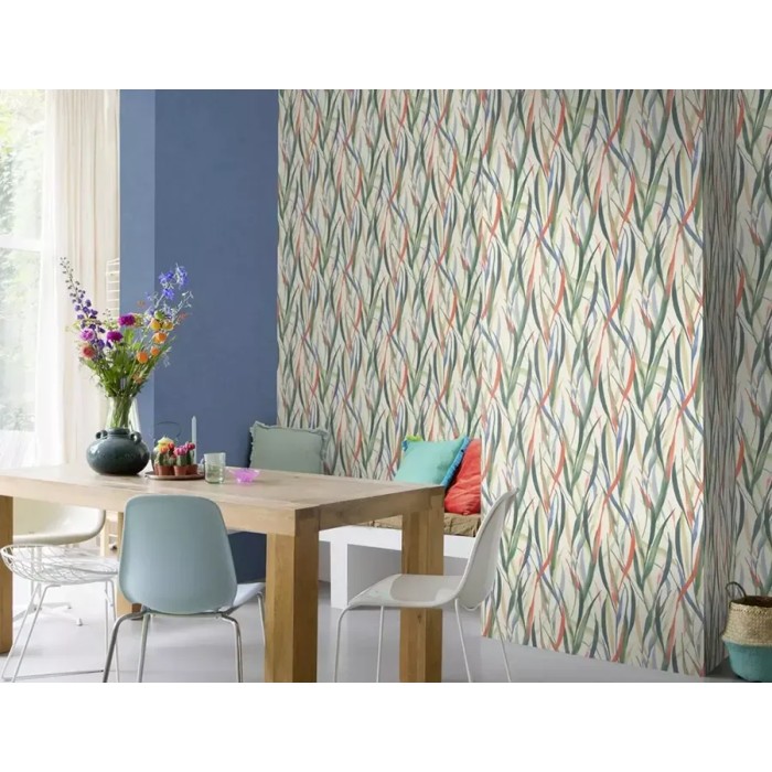 Rasch|Papier peint fleuri brins aquarelle multicolores|Papier Peint