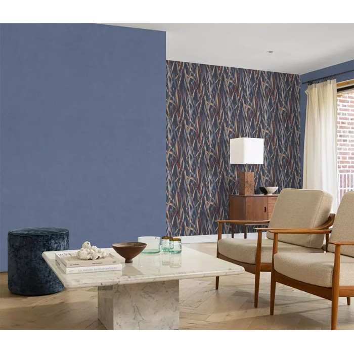 Papel pintado floral briznas acuarela azul - Rasch Paraiso 330236