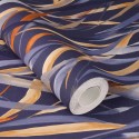 Rasch|Papier peint fleuri brins aquarelle bleu|Papier Peint