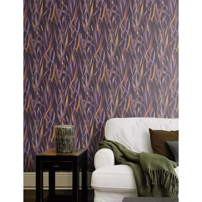 Papel pintado floral briznas acuarela violeta - Rasch Paraiso 330243