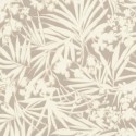 Papel pintado hojas palma y flores exóticas beige - Rasch Paraiso 330311