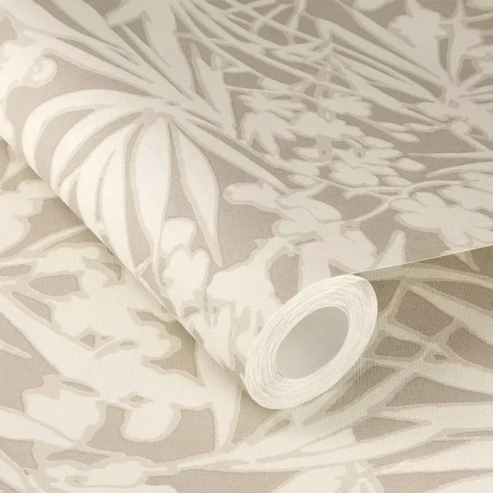 Rasch|Wallpaper palm leaves and exotic beige flowers|Wallpaper
