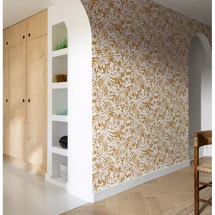 Rasch|Tapete Palmblätter exotische Pflanzen orange|Tropische