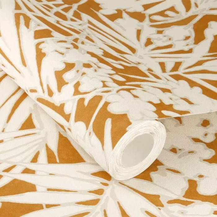Rasch|Papier peint feuilles de palmier et plantes exotiques orange|Tropical