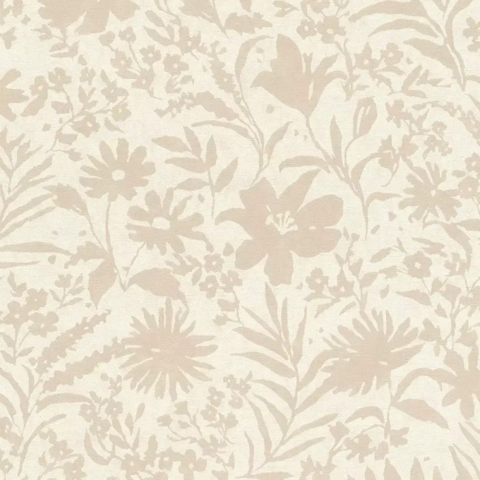 Rasch|Papel pintado para baño flores silvestres beige|Flores Vintage