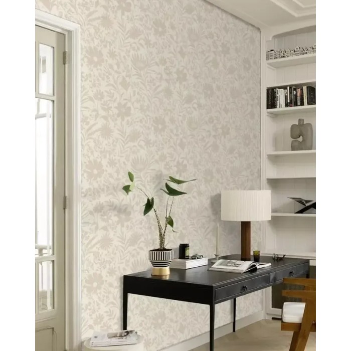 Rasch|Papel pintado para baño flores silvestres beige|Flores Vintage