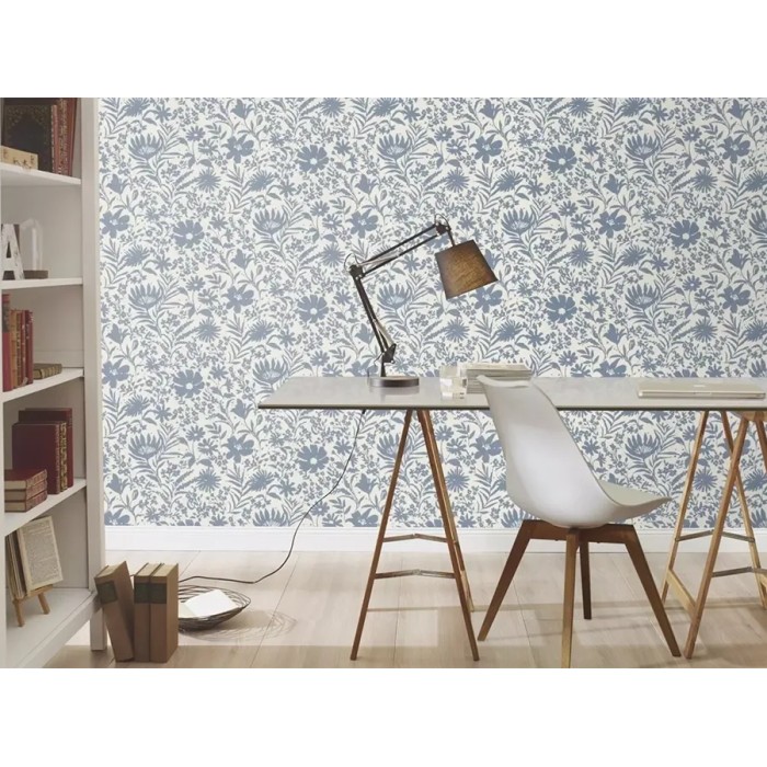 Rasch|Tapete Vintage blau Wildblumen Stil|Vintage Blumen