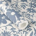 Rasch|Papier peint fleurs sauvages bleu style vintage|Fleursl Vintage
